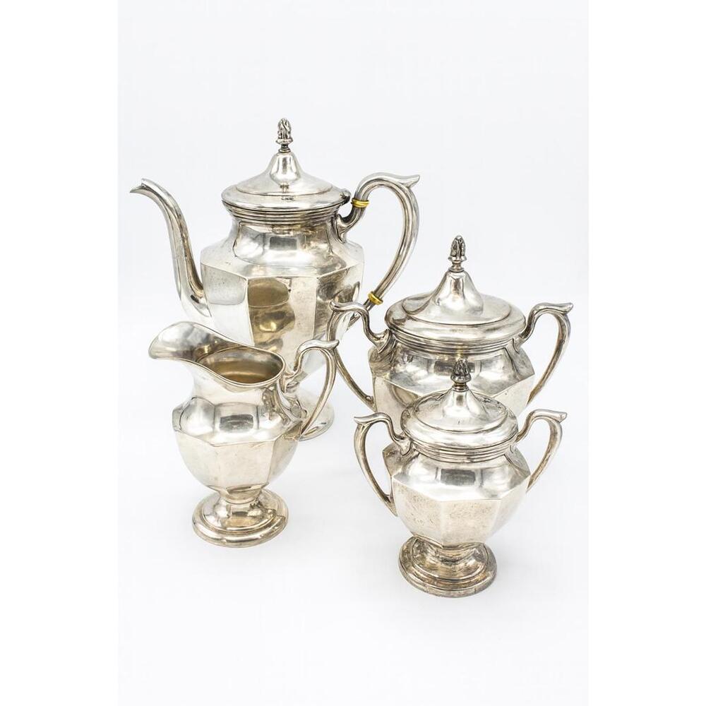 Vintage Fisher Silverplate Coffee & Tea Set – 4 Piece – Model K408